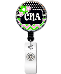 Nina's Lil Bowtique CNA Flower Bottle Cap ID Badge Holder