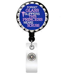 Nina's Lil Bowtique Medical Princess Jewel ID Badge Holder
