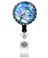 Nina's Lil Bowtique Dragonfly Bottle Cap ID Badge Holder