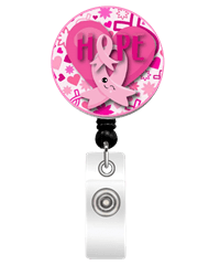 Nina's Lil Bowtique Hope Mylar Button Retractable Badge Reel