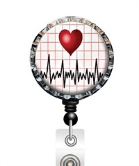 Nina's Lil Bowtique EKG Bottle Cap ID Badge Holder