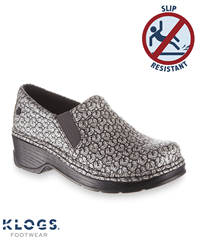 Klogs Naples Silver Mill Closed Back Patent Leather Clogs