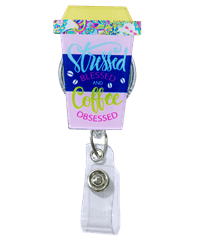 Outside the Box Coffee Acrylic Swivel ID Badge Reel