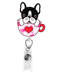 Outside the Box Coffee Pup Acrylic ID Badge Holder