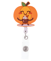 Outside the Box Pumpkin Retractable ID Badge Holder