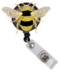 Outside the Box Bee Sparkle & Shine Swivel Badge Reel