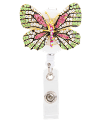 Outside the Box Butterfly Sparkle & Shine Swivel Badge Reel