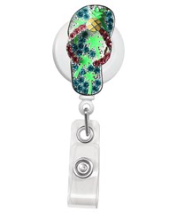 Outside the Box Flip Flop Sparkle & Shine Retractable ID Badge Holder