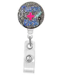 Outside the Box Nurses Rock Sparkle & Shine Retractable ID Badge Holder