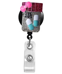 Outside the Box Get Well Pills Sparkle & Shine Retractable Id Badge Holder
