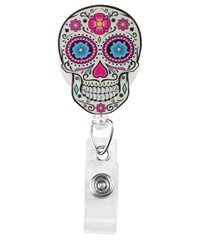 Outside the Box Sugar Skull Acrylic ID Badge Holder