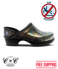 C&C Sweden Out Of This Swirled Women's Full Back Nursing Clogs