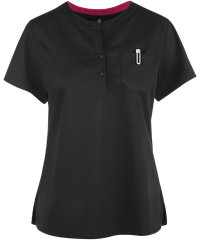 Med Couture Touch Women's 1-Pocket Henley Performance STRETCH Scrub Top