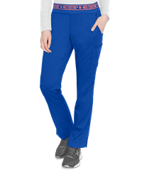 Style # P7739: ROYALMed Couture Touch Women's 7-Pocket STRETCH Logo Elastic Double Cargo Yoga Scrub Pants