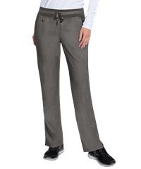 Med Couture Touch Women's 5-Pocket Knit Waist PETITE Scrub Pants