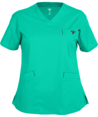 Med Couture Women's 4-Pocket V-Neck STRETCH Scrub Top 