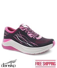 Dansko Pace Black/Berry Women's Lightweight Lace Up Athletic Nursing Shoes