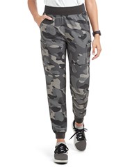 Easy Stretch By Butter-Soft Mila Cloud Camo Pewter Women's 5-Pocket Knit Jogger Print Scrub Pants