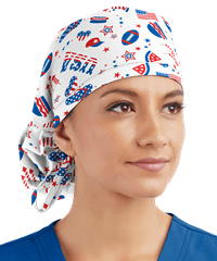 UA Party in the USA White Printed Women's Surgical Scrub Hat