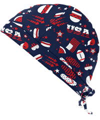 UA Party in the USA Navy Unisex Drawstring Hem Print Scrub Hat