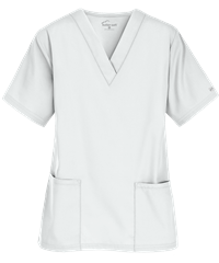 Style # PC62C: WHITEButter-Soft Core by UA™ Women's 2-Pocket V-Neck Scrub Top