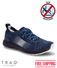 TRAQ by Alegria PEAQ Navy Women's Lace Up Athletic Nursing Shoes