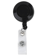 Prestige Deluxe Retracteze™ Black Button Snap ID Badge Holder