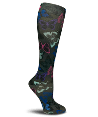 Prestige Butterflies Grey Women's Soft 15-20 mmHg Compression Socks