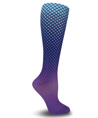 Prestige Dot Matrix Aqua & Purple Women's Soft 15-20 mmHg Compression Socks