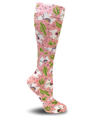 Prestige Pink Llamas Women's Soft 15-20 mmHg Compression Socks