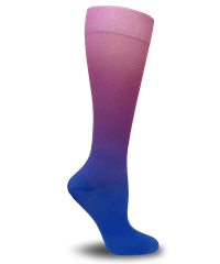 Style # PR387OPB: Prestige Purple & Blue Ombre Women's Soft 15-20 mmHg Compression Socks