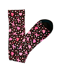 Prestige Ribbons And Hearts Black Comfort Women's 15-20 mmHg Compression Socks