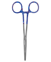 Prestige 5.5" ColorMate Kelly Candy Swirls Blue Stainless Steel Forceps