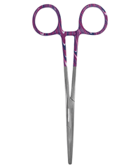 Prestige 5.5" ColorMate Kelly Candy Swirls Purple Stainless Steel Forceps