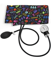 Prestige Premium Medical Symbols Black Adult Aneroid 10"-16" Sphygmomanometer