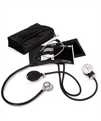 Style # PRA121: BLACKPrestige Aneroid Sphygmomanometer & Clinical Lite Stethoscope Kit with Case