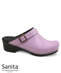 Sanita® Women's Professional Estelle Lilac Backless Patent Leather Nursing Clog