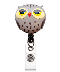 Prestige Deluxe Retracteze™ Owl Button Snap ID Badge Holder 