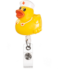 Prestige Deluxe Retracteze™ Yellow Duck Button Snap ID Badge Holder   