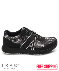 TRAQ by Alegria Qarma 2 Blast Off Black Women's Athletic Nursing Shoes