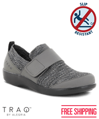 TRAQ by Alegria Qwik Strap Charcoal Women's Slip Resistant Nursing Shoes 