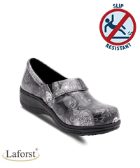 Laforst Rachel Black Swirls Women's Slip Resistant Nursing Shoes