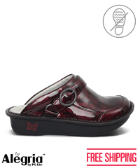 Alegria Seville Garnet Mantle Women's Leather Nursing Clogs 
