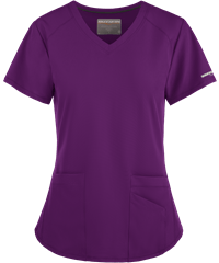 Style # SK101: GRAPESkechers by Barco Vitality Women's 3-Pocket STRETCH V-Neck Scrub Top