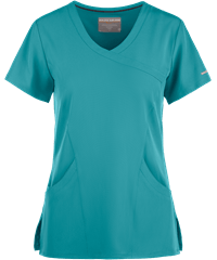 Skechers by Barco Reliance Women's 3-Pocket STRETCH Mock Wrap Scrub Top