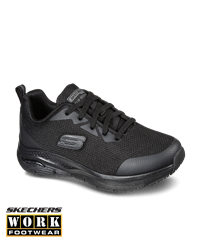 Skechers Work Black Textile Arch Fit Sr Women's Lace Up Athletic Nursing Shoes