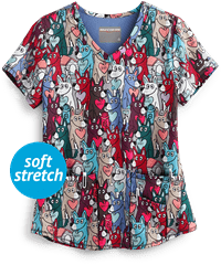 Skechers Essence Lover Boy Women's 3-Pocket V-Neck Print Scrub Top