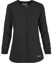 Style # SK401: BLACKSkechers by Barco Stability Women's 2-Pocket STRETCH Warm-Up Scrub Jacket