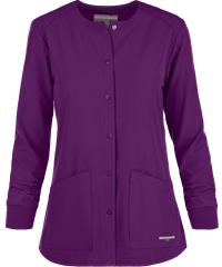 Style # SK401: GRAPESkechers by Barco Stability Women's 2-Pocket STRETCH Warm-Up Scrub Jacket