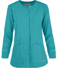 Style # SK401: TEALSkechers by Barco Stability Women's 2-Pocket STRETCH Warm-Up Scrub Jacket
